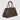 Braun Büffel Rhomby leather tote bag in soil brown, angled side view with structured design and top handles