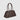 Braun Büffel Rhomby leather tote bag in soil brown, size S angled side view with structured design, top handles and shoulder strap