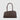 Braun Büffel Rhomby leather tote bag in soil brown, size S back view with structured silhouette and top handles