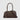 Braun Büffel Rhomby leather tote bag in soil brown, size S front view with structured silhouette, top handles and shoulder strap