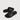 Braun Buffel black leather slide sandals displayed as a pair